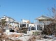 Florida homes on canal damaged by a hurricane